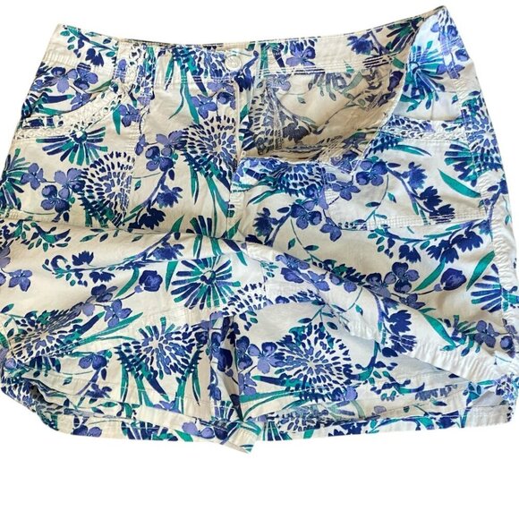 St. John's Bay Floral Skort White Blue, Waist 34-1/2 #276M - Picture 4 of 11